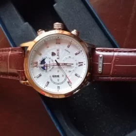 Brown Leather Casual Quartz Watch photo review