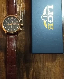 Brown Leather Casual Quartz Watch photo review