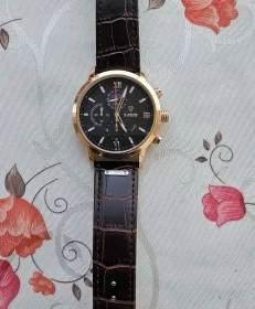 Brown Leather Casual Quartz Watch photo review