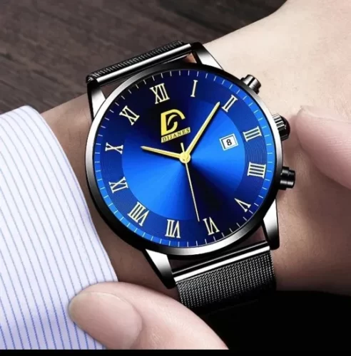 2024 Luxury Fashion Mens Minimalist Watches Luxury Stainless Steel Mesh Belt Quartz Watch Men Business Casual Clock reloj hombre photo review