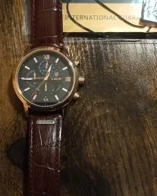 Brown Leather Casual Quartz Watch photo review